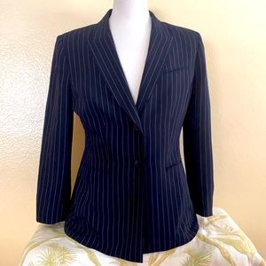 Purple and black Kasper Woman’s Pinstriped Coat 14 Petite